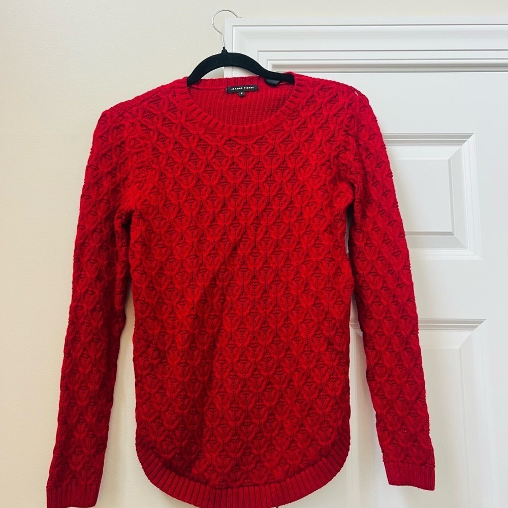 Jeanne Pierre Vibrant Red Knit Sweater